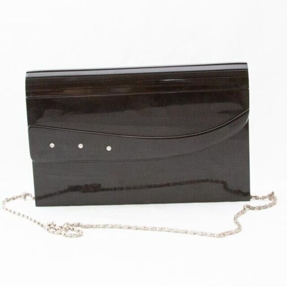 Rare 40s Vintage All Bakelite Black Shiny Evening Shoulder Bag Purse 9"x6"x 3" - Picture 1 of 11